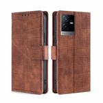 For vivo T2x 5G/Y73t/iQOO Z6x Skin Feel Crocodile Magnetic Clasp Leather Phone Case(Brown)