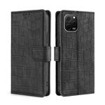 For Huawei nova Y61 Skin Feel Crocodile Magnetic Clasp Leather Phone Case(Black)