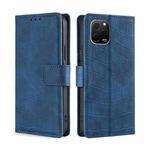 For Huawei nova Y61 Skin Feel Crocodile Magnetic Clasp Leather Phone Case(Blue)