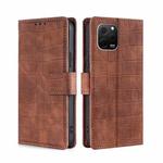 For Huawei nova Y61 Skin Feel Crocodile Magnetic Clasp Leather Phone Case(Brown)