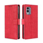 For Nokia X30 5G Skin Feel Crocodile Magnetic Clasp Leather Phone Case(Red)