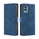 For Nokia X30 5G Skin Feel Crocodile Magnetic Clasp Leather Phone Case(Blue)