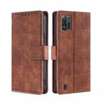 For ZTE Blade A52 Lite Skin Feel Crocodile Magnetic Clasp Leather Phone Case(Brown)