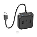 hoco HB31 Easy 4 in 1 USB to USB2.0x4 Converter, Cable Length:0.2m(Black)