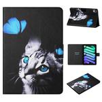 For iPad 10th Gen 10.9 2022 Colored Drawing Pattern Flip Leather Smart Tablet Case(Butterfly Cat)