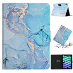 For iPad 10th Gen 10.9 2022 Marble Pattern Leather Smart Tablet Case(Blue)