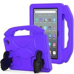 For Amazon Kindle Fire 7 2022 Children EVA Shockproof Tablet Case with Thumb Bracket(Purple)