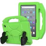 For Amazon Kindle Fire 7 2022 Children EVA Shockproof Tablet Case with Thumb Bracket(Green)
