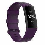 Color Buckle TPU Wrist Strap Watch Band for Fitbit Charge 4 / Charge 3 / Charge 3 SE, Size: L(Dark Purple)