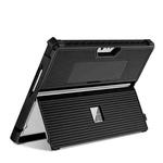 For Microsoft Surface Pro 8 Striped Hollow Tablet Case with Holder Cover(Black)