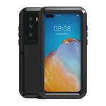 For Huawei P40 LOVE MEI Metal Shockproof Waterproof Dustproof Protective Case(Black)