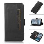 For iPhone 12 / 12 Pro Dual Buckle Card Wallet Calf Leather Phone Case(Black)