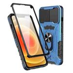For iPhone 14 Plus All-inclusive PC TPU Glass Film Integral Phone Case(Blue)