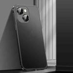 For iPhone 14 Spring Buckle Metal Frosted Phone Case(Black)