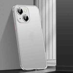 For iPhone 14 Spring Buckle Metal Frosted Phone Case(Silver)