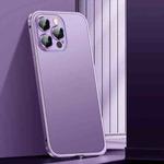 For iPhone 13 Pro Spring Buckle Metal Frosted Phone Case(Purple)