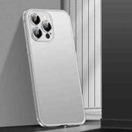 For iPhone 13 Pro Max Spring Buckle Metal Frosted Phone Case(Silver)