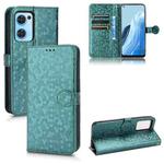 For OPPO Reno7 5G Global / Find X5 Lite Honeycomb Dot Texture Leather Phone Case(Green)
