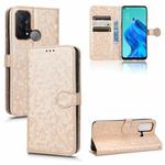 For OPPO Reno5 A Honeycomb Dot Texture Leather Phone Case(Gold)