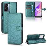 For OPPO A57 5G Honeycomb Dot Texture Leather Phone Case(Green)