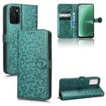 For OPPO A55s 5G / CPH2309 Honeycomb Dot Texture Leather Phone Case(Green)