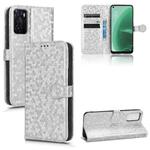 For OPPO A55s 5G / CPH2309 Honeycomb Dot Texture Leather Phone Case(Silver)