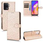 For OPPO A94 4G Honeycomb Dot Texture Leather Phone Case(Gold)