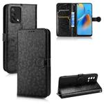 For OPPO F19 4G / A74 4G Honeycomb Dot Texture Leather Phone Case(Black)