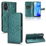 For Realme V20 5G Honeycomb Dot Texture Leather Phone Case(Green)
