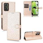 For Realme GT Neo2 Honeycomb Dot Texture Leather Phone Case(Gold)