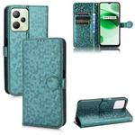 For Realme C35 Honeycomb Dot Texture Leather Phone Case(Green)