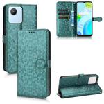 For Realme C30 4G Honeycomb Dot Texture Leather Phone Case(Green)