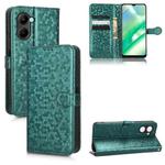 For Realme C22 4G Honeycomb Dot Texture Leather Phone Case(Green)