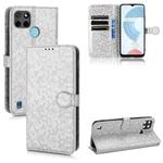 For Realme C21Y Honeycomb Dot Texture Leather Phone Case(Silver)