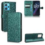 For Realme 9 4G / 9 Pro+ Honeycomb Dot Texture Leather Phone Case(Green)