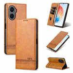 For Honor Play 40 Plus AZNS Magnetic Calf Texture Flip Leather Phone Case(Light Brown)