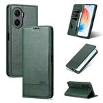 For Honor Play 40 Plus AZNS Magnetic Calf Texture Flip Leather Phone Case(Dark Green)