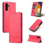 For Samsung Galaxy A14 5G AZNS Magnetic Calf Texture Flip Leather Phone Case(Red)