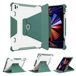 360 Degree Rotating Armored Smart Tablet Leather Case For iPad Pro 12.9 inch 2022/2021/2020/2018(Green)