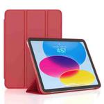 For iPad 10th Gen 10.9 2022 3-fold TPU Leather Smart Tablet Case(Red)