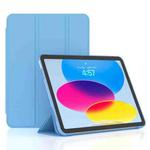 For iPad 10th Gen 10.9 2022 3-fold TPU Leather Smart Tablet Case(Sky Blue)