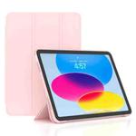 For iPad 10th Gen 10.9 2022 3-fold TPU Leather Smart Tablet Case(Pink)