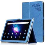 For TCL Tab Pro 5G Flower Embossed Leather Tablet Case with Holder(Blue)