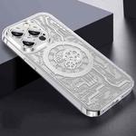 For iPhone 14 Pro Punk Machinery MagSafe Magnetic Phone Case(Transparent Silver)