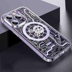 For iPhone 14 Plus Punk Machinery MagSafe Magnetic Phone Case(Transparent Purple)