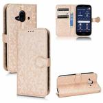 For Fujitsu Arrows F-52B Honeycomb Dot Texture Leather Phone Case(Gold)