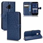 For Fujitsu Arrows F-52B Honeycomb Dot Texture Leather Phone Case(Blue)