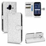 For Fujitsu Arrows F-52B Honeycomb Dot Texture Leather Phone Case(Silver)