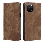 For Huawei nova Y61 RFID Anti-theft Brush Magnetic Leather Phone Case(Brown)