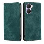 For Honor Play 40 Plus RFID Anti-theft Brush Magnetic Leather Phone Case(Green)